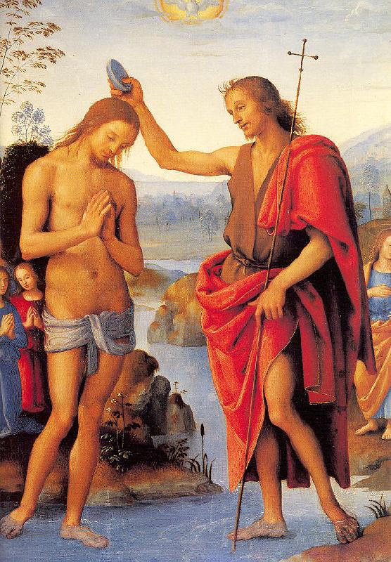 PERUGINO, Pietro The Baptism of Christ oil painting image